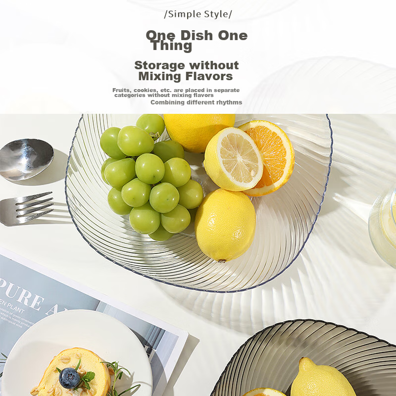 Baijie Fruit Plate, Snack Tray, Home Use Fruit Dish, Living Room Dried Fruit Pla...