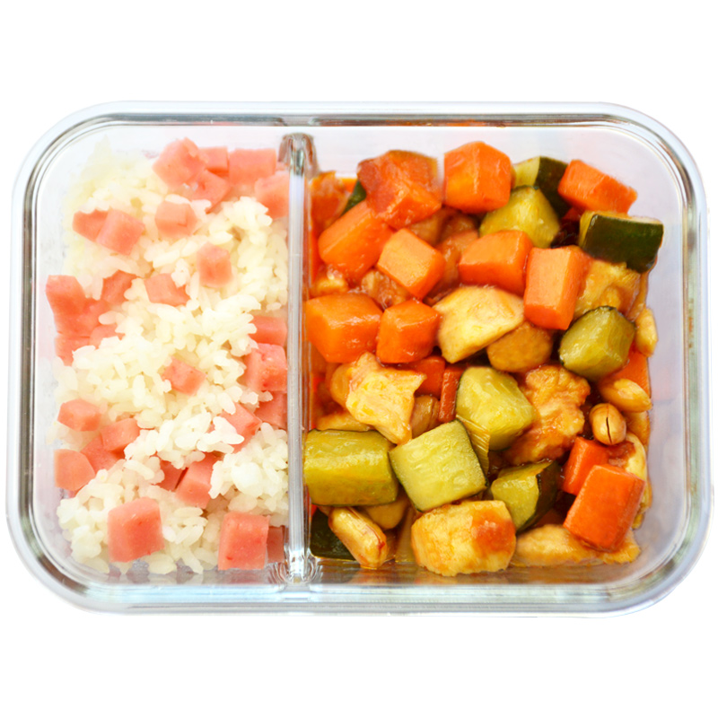 BestHA High Borosilicate Glass Lunch Box for Office Workers, Microwave And Refri...