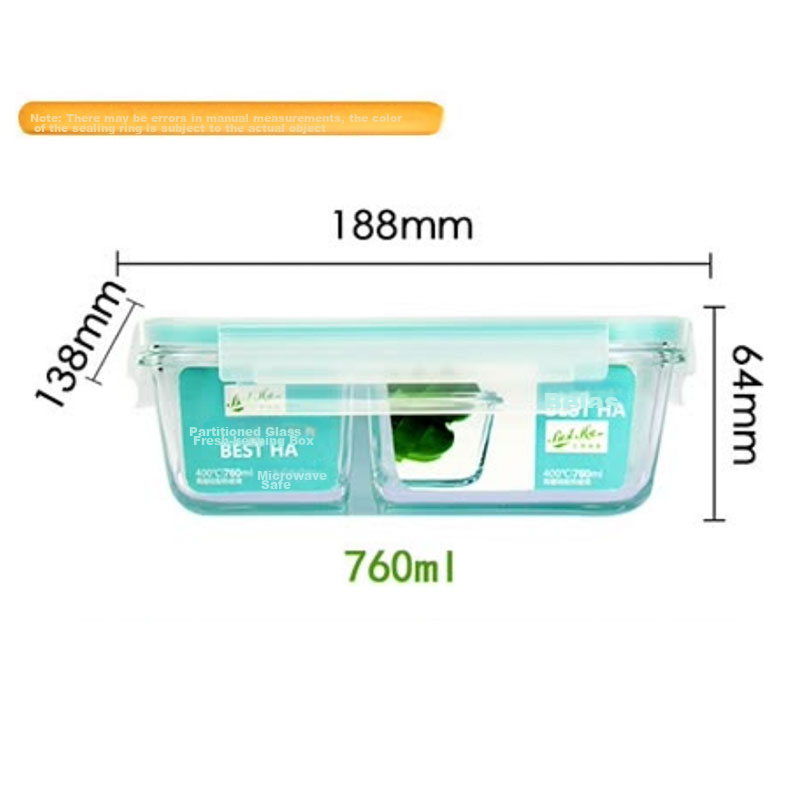 BestHA High Borosilicate Glass Lunch Box for Office Workers, Microwave And Refri...