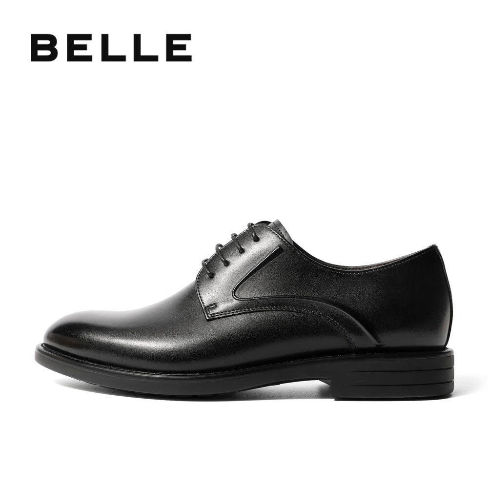 Belle Men's Leather Shoes Shock Absorption Business Formal Shoes A0766CM2 Black...