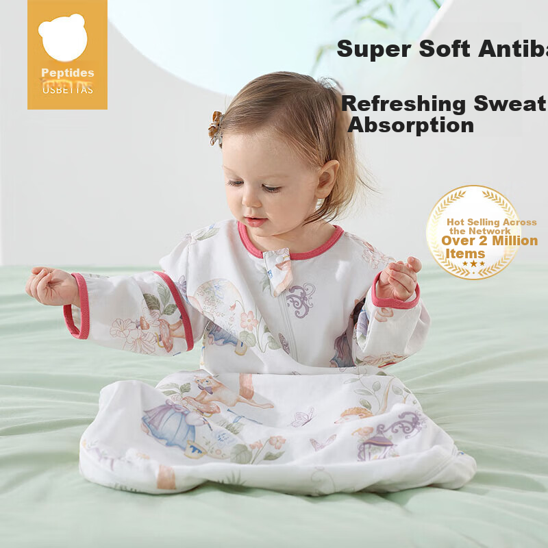 Beipes Baby Sleeping Bag Spring and Autumn Bamboo Cotton Gauze Baby Pajamas One-...