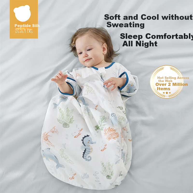 Beipes Baby Sleeping Bag Spring and Autumn Bamboo Cotton Gauze Baby Pajamas One-...