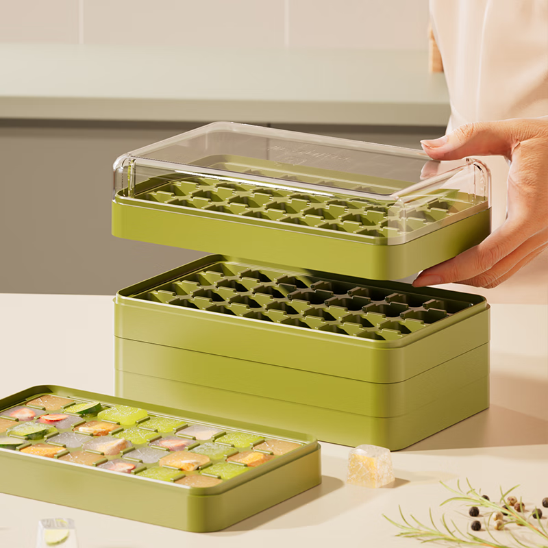 Baijie Ice Cube Mold, Storage Box, Ice Tray, Ice Maker with Lid, Ice Cube Mold,...