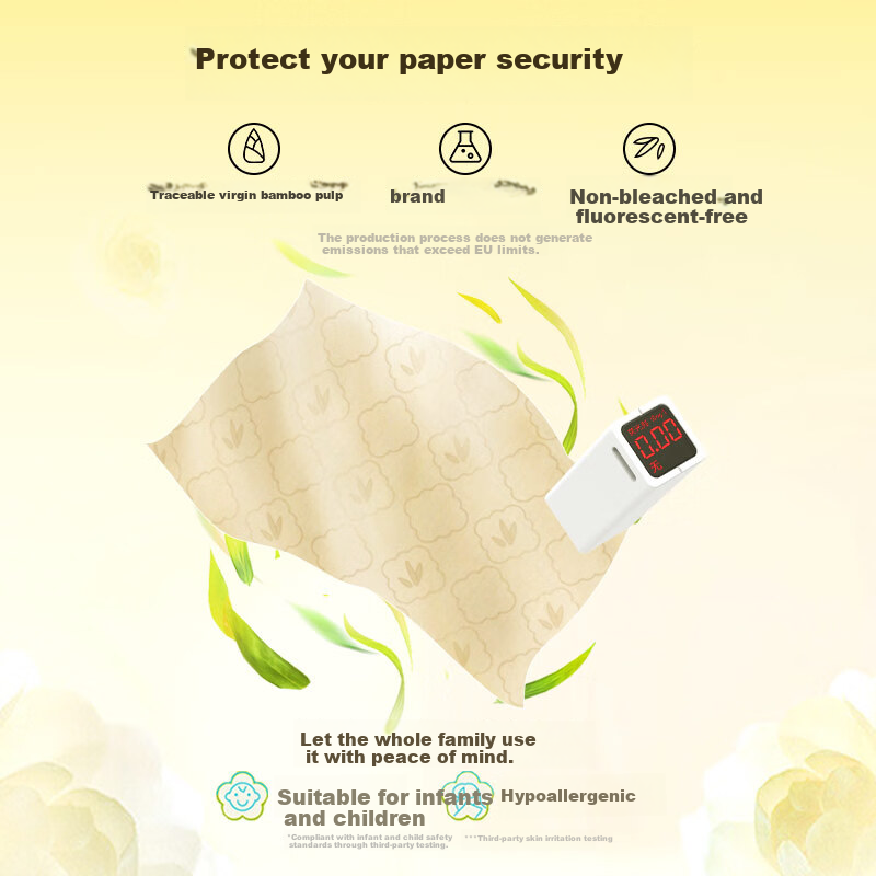 Bamboo Hanging Tissue, 5 Layers 250 Sheets*10 Packs M Size, Original Bamboo Pulp...