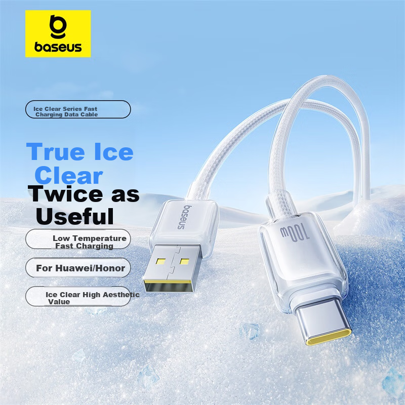 Baseus Type-C Data Cable, 6A Super Fast Charging 100W/88W/66W/40W, Compatible wi...