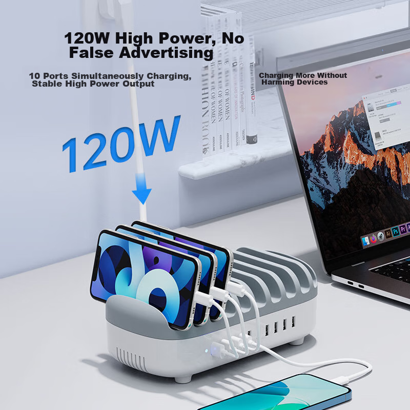 ORICO Multi-Port Charger, 120W High Power, 10 USB Ports, for Apple And Huawei Ph...