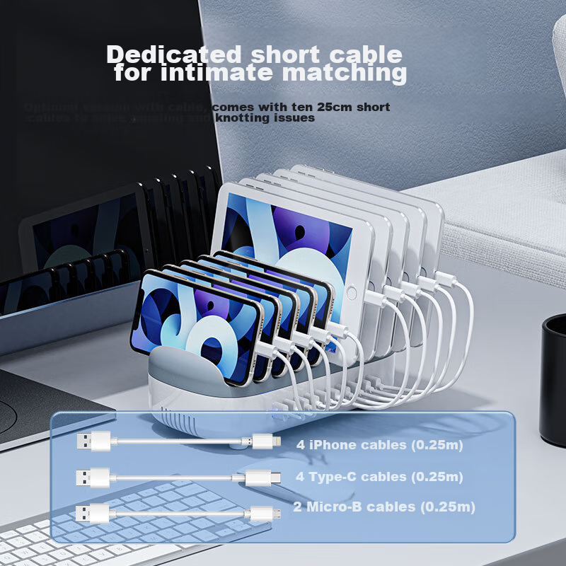 ORICO Multi-Port Charger, 120W High Power, 10 USB Ports, for Apple And Huawei Ph...