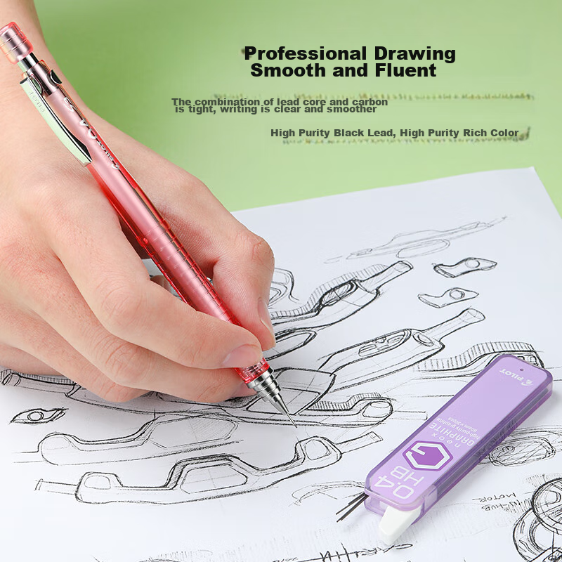 PILOT S3 Drawing Mechanical Pencil 0.4, Transparent Purple + Neox Graphite Mecha...