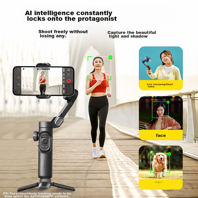 Aochuan Smartphone Stabilizer, Anti-Shake, Compact And Portable, Foldable, Vlog...