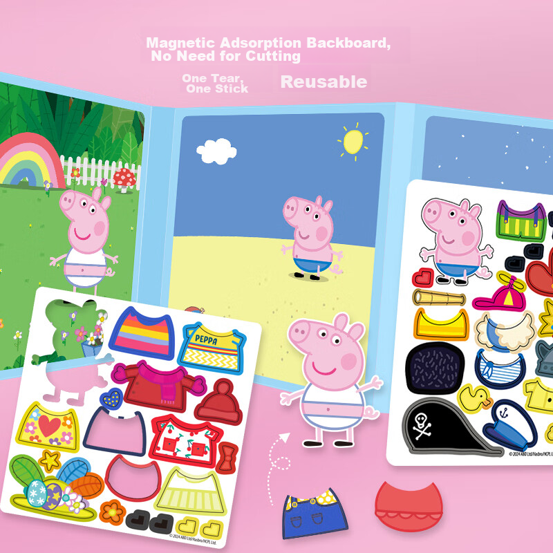 Chuge Magnetic Quiet Book Dress-Up Stickers, Children's Stickers, Pretend Play T...