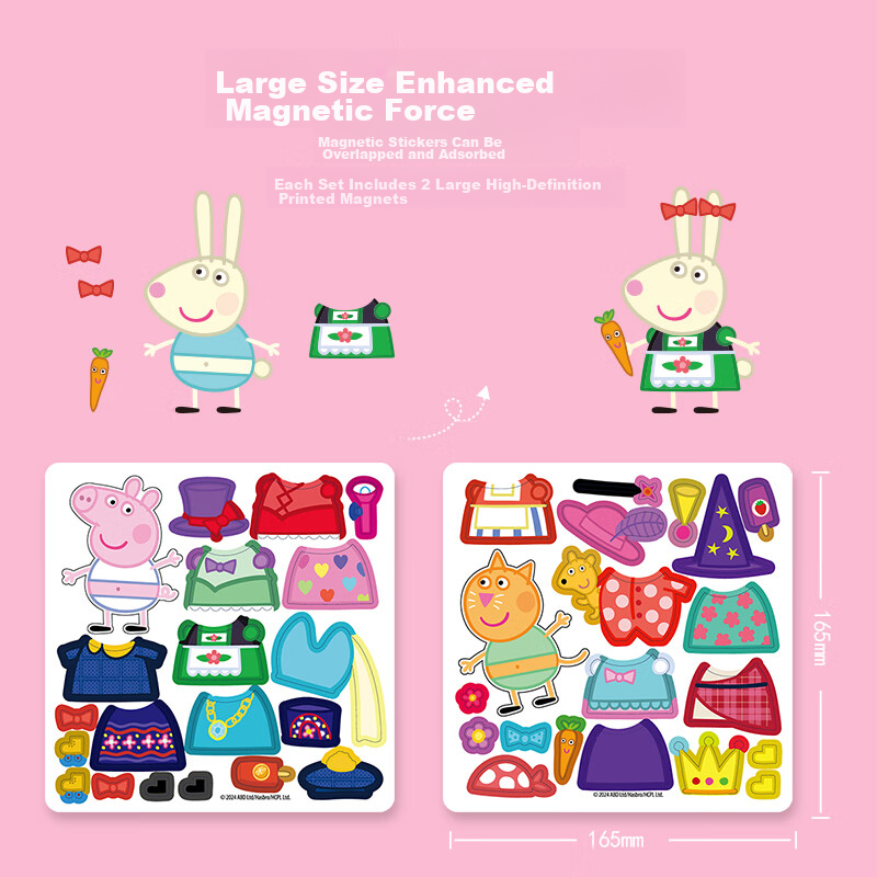Chuge Magnetic Quiet Book Dress-Up Stickers, Children's Stickers, Pretend Play T...