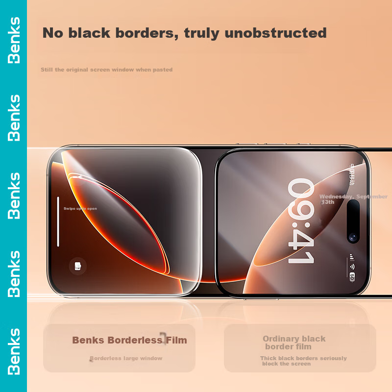 Benks (Benks) Corning Full Coverage Tempered Glass Screen Protector for Apple 14...