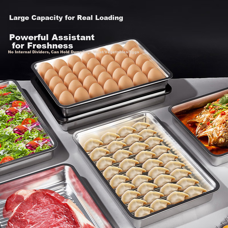 AOmeiyou 304 Stainless Steel Freezing Dumpling Box Household Refrigerator Specia...