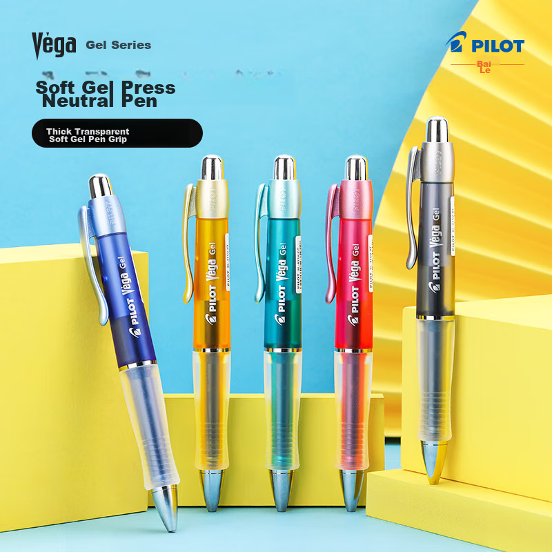 PILOT 415V Retractable Gel Pen, Soft Grip, for Students' Exams, Vega Anti-Fatigu...