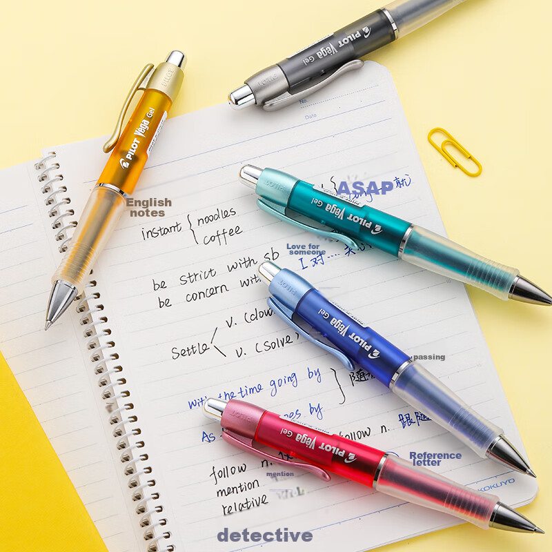 PILOT 415V Retractable Gel Pen, Soft Grip, for Students' Exams, Vega Anti-Fatigu...