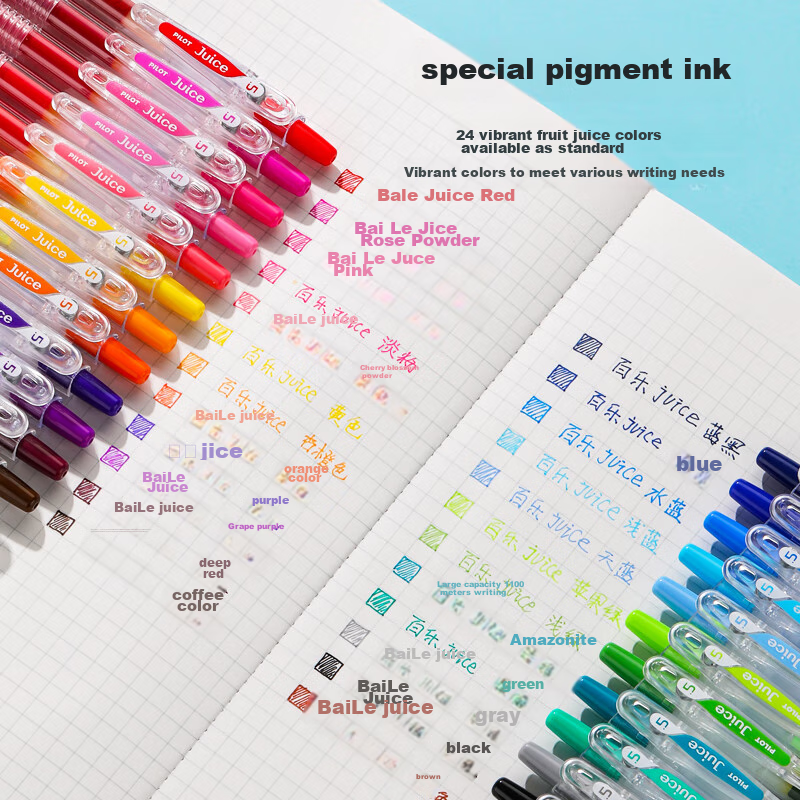 PILOT JUICE Colorful Retractable Gel Pen, Student Stationery, Journaling Pen, Ro...