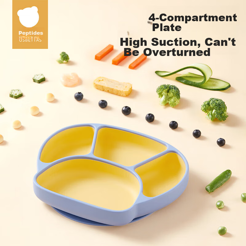 Beipesi Baby Plate, Complementary Food Bowl, Infant Suction Cup Silicone Self-Fe...