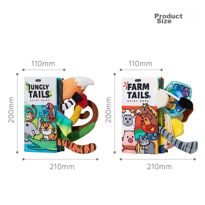 Beinshi Tail Cloth Book, Baby Toy for 0-1 Year Old, Tear-Resistant, Chewable, Ea...