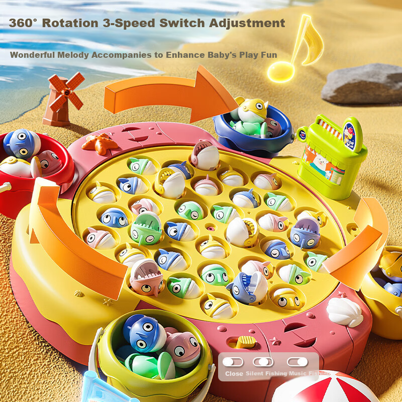 AoZhiJia Children's Fishing Toy 1-3 Years Old Baby Large Electric Magnetic Puzzl...
