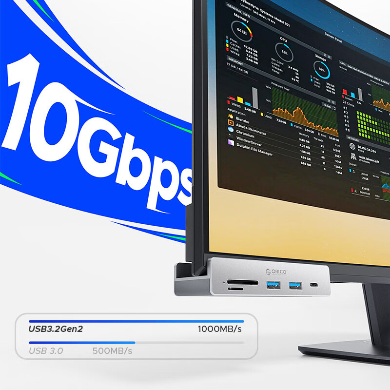 ORICO Type-C Splitter USB 3.2 Gen2 Hub Expansion Dock 10Gbps Hub Aluminum Alloy...