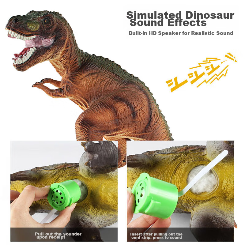 Dad Mom Children's Dinosaur Toys, Rubber Dinosaur Soft Model, Jurassic Tyrannosa...