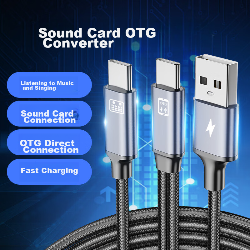 Biaze Microphone Sound Card Live Streaming OTG Cable, Live Streaming Sound Card...