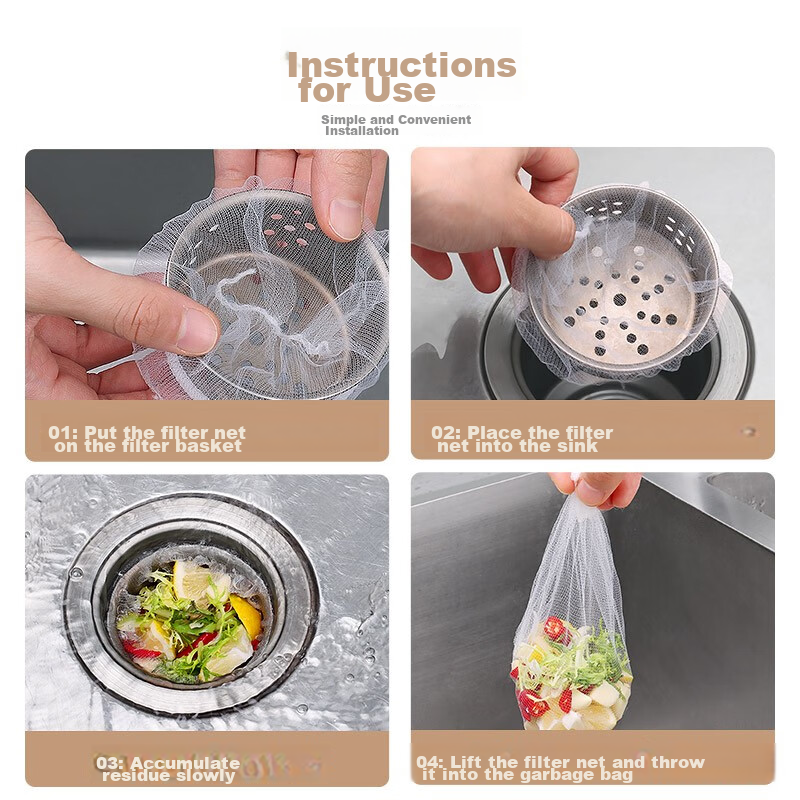 Baijie Kitchen Sink Strainer, Disposable Drain Filter, Sink And Dishwashing Basi...