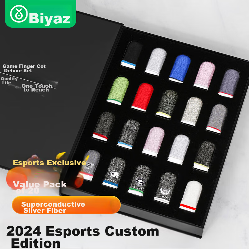 BIAZE Gaming Finger Sleeves [20-Pack] Professional Mobile Phone And Tablet E-Spo...