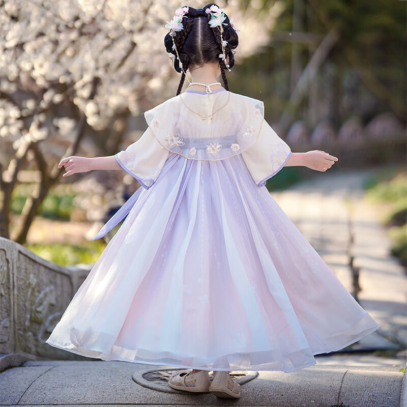 Anni You'er Hanfu Girls' Dress, Tang Dynasty Style, Fairy-Like Ancient Costume,...