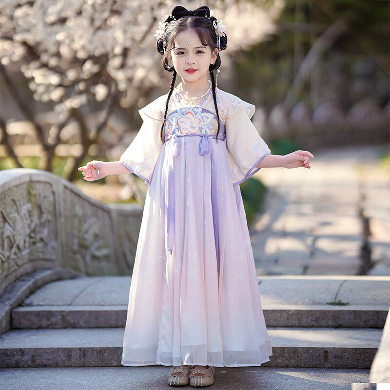 Anni You'er Hanfu Girls' Dress, Tang Dynasty Style, Fairy-Like Ancient Costume,...