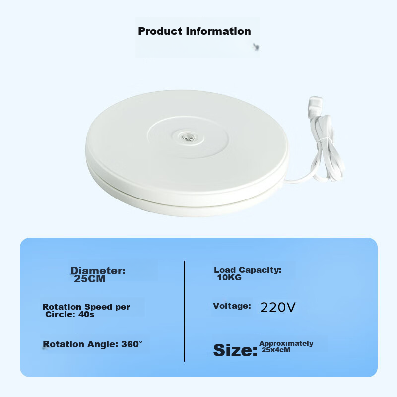 Beiyang Photography Electric Turntable, Automatic Rotation for Still Life Shooti...