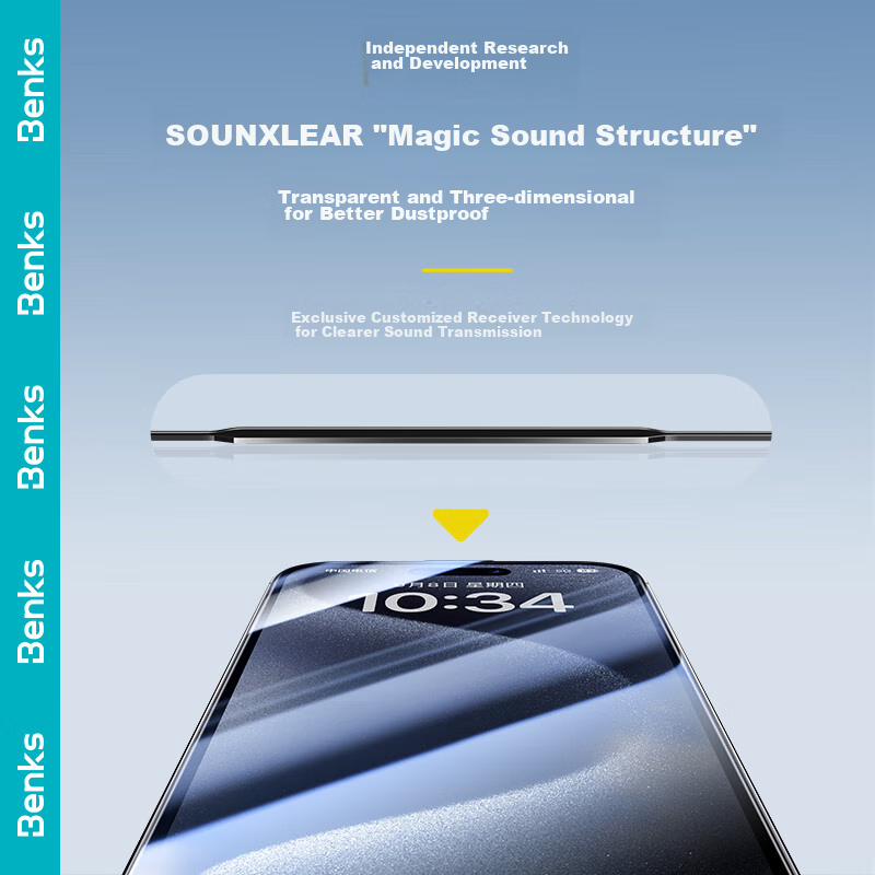 Benks Tempered Glass Screen Protector for Apple IPhone 15 Pro Max, Anti-Glare AR...