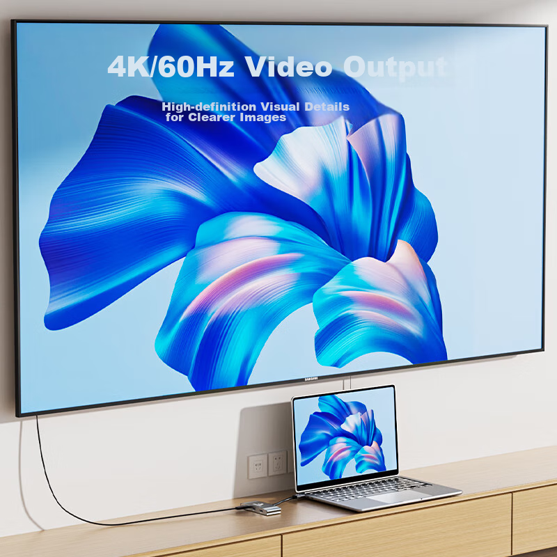 Biaze DP to HDMI One-To Converter Docking Station, 4K 60Hz, Supports Multi-Scree...