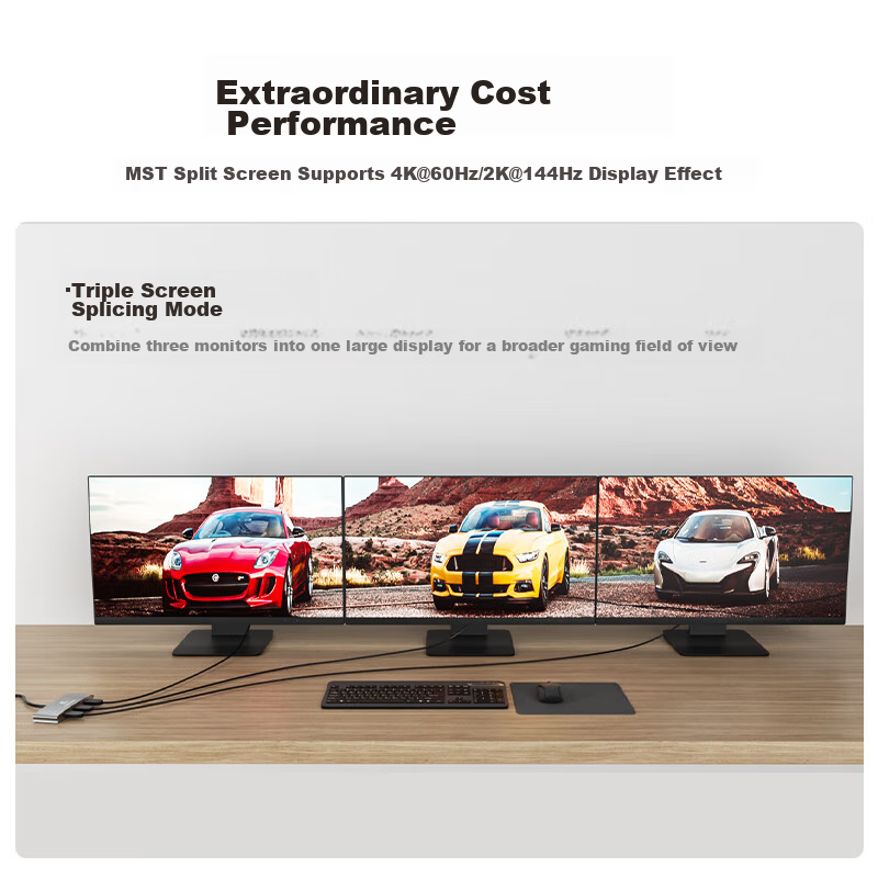 Biaze DP to HDMI One-To Converter Docking Station, 4K 60Hz, Supports Multi-Scree...