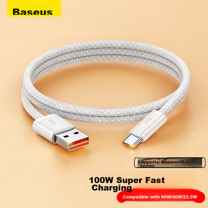 Baseus Type-C Data Cable, Compatible with 100W/66W Huawei Charging Cable, 6A Fas...