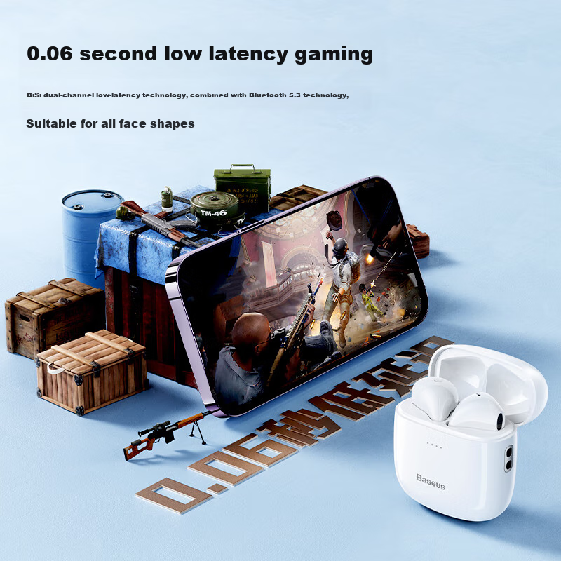 Baseus W04 Upgraded 2025 Version, True Wireless Bluetooth Earphones, Semi-In Cal...