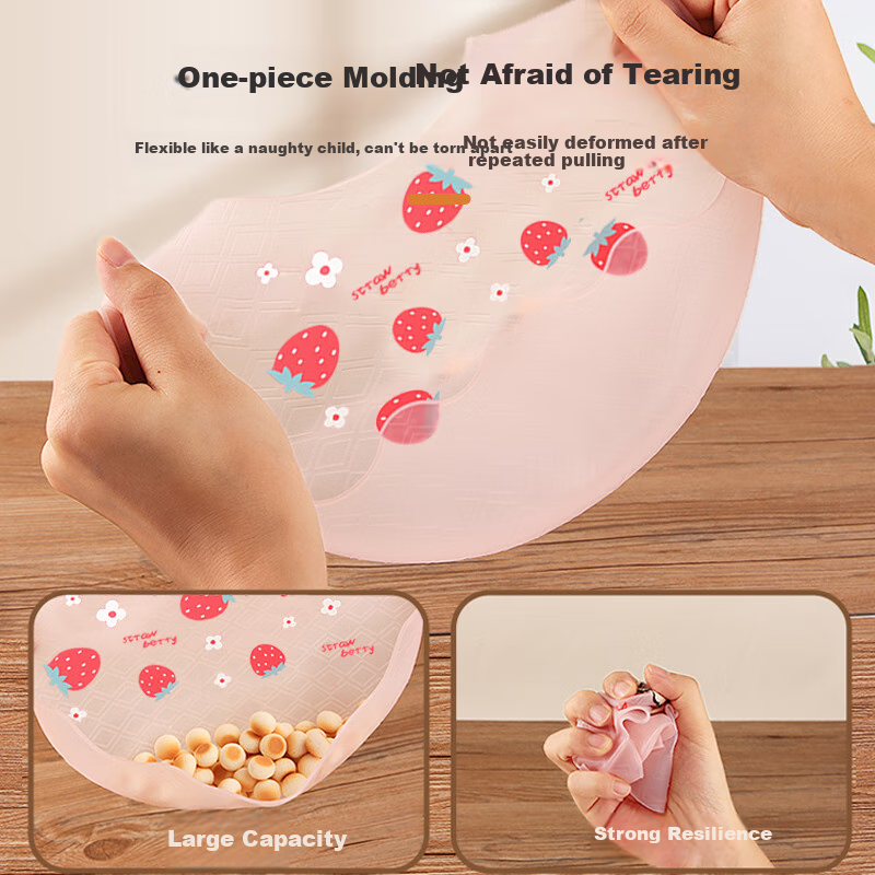 Boshi Baby Bib Silicone Waterproof Bib Children's Coverall 3D Naked Sensation Si...