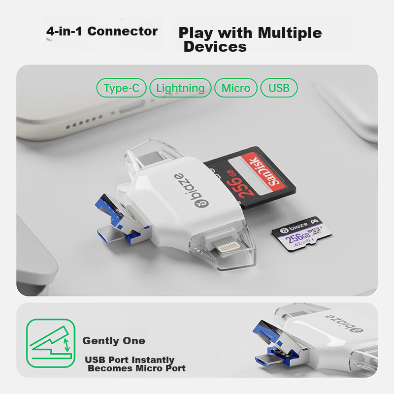 Biaze Multi-In Card Reader SD Memory Card Universal for Phones, Computers, Camer...
