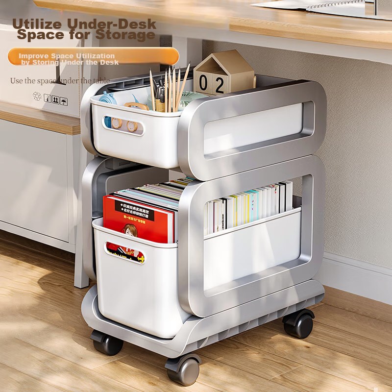Bangni Meijia Under-Desk Book Storage Rack, Movable Cart for Office Desk File Or...