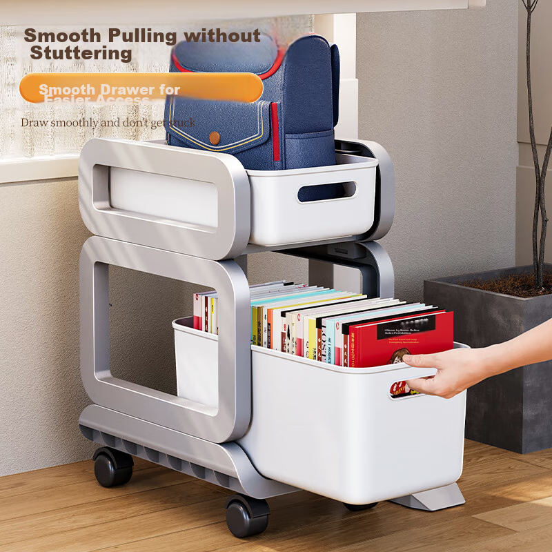 Bangni Meijia Under-Desk Book Storage Rack, Movable Cart for Office Desk File Or...