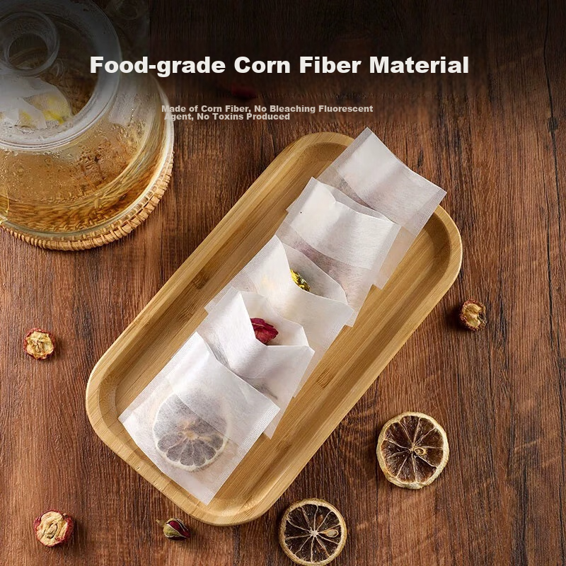 Baijie Tea Filter Bags, Disposable Tea Strainer Bags, Corn Fiber Tea Bags, Folde...