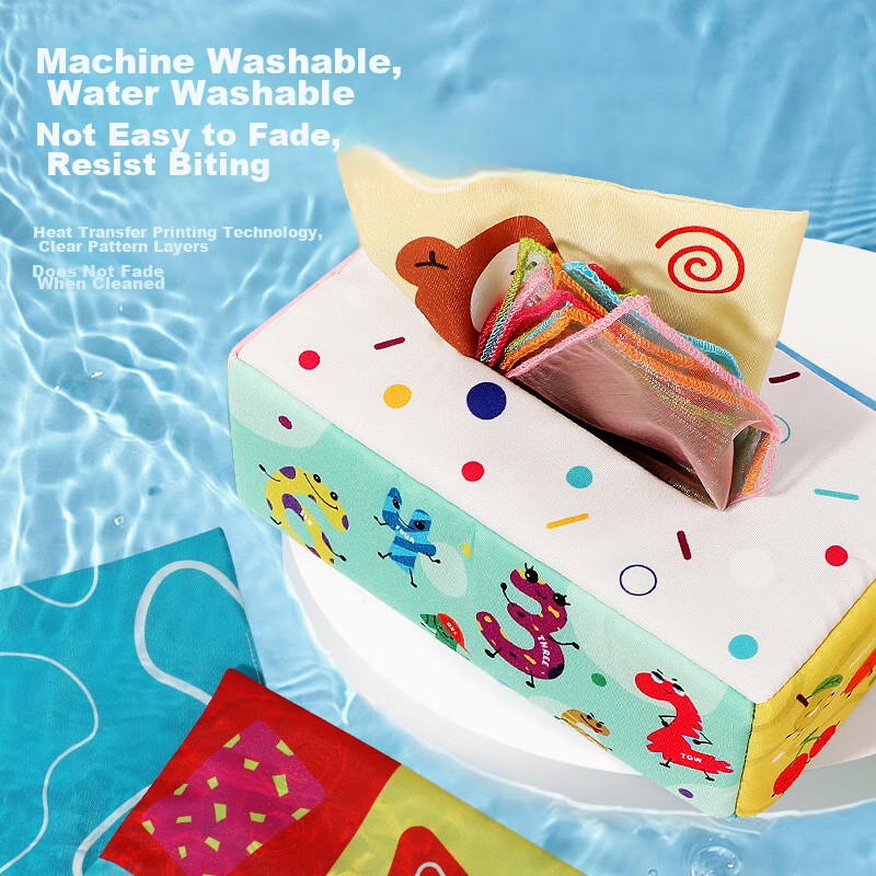 Dad Mom Baby Tissue Paper Toy Pull-Out Book Chewable Baby Toy 0-1 Year Old Tear-...