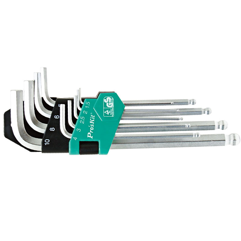 Pro'skit HW-229B 9-Piece Long Ball-End Hex Key Set