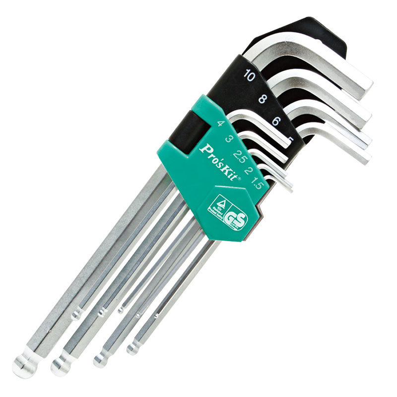 Pro'skit HW-229B 9-Piece Long Ball-End Hex Key Set