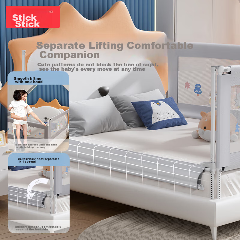 Bangbangzhu Bed Guardrail, Baby Fall Prevention Protective Barrier, Bedside Anti...