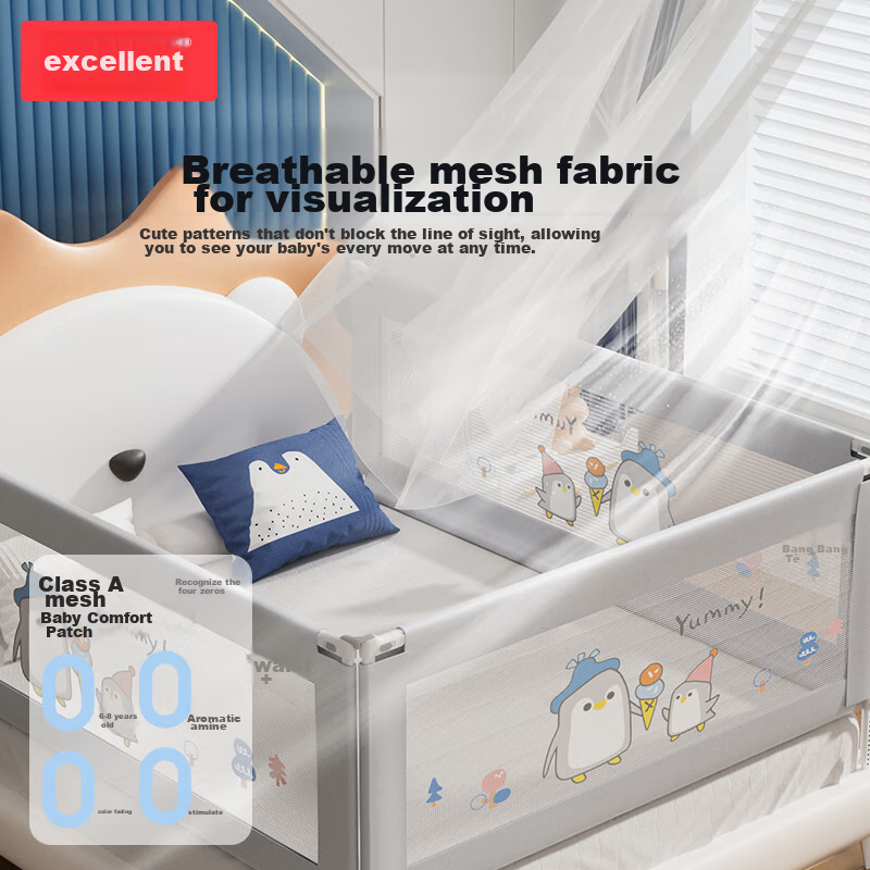 Bangbangzhu Bed Guardrail, Baby Fall Prevention Protective Barrier, Bedside Anti...