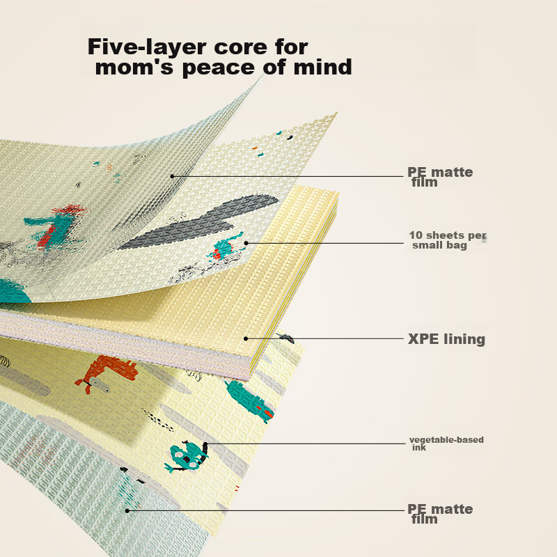 Babybox Crawling Mat XPE, Baby Play Mat, Double-Sided Foldable Floor Mat, PX16A1...