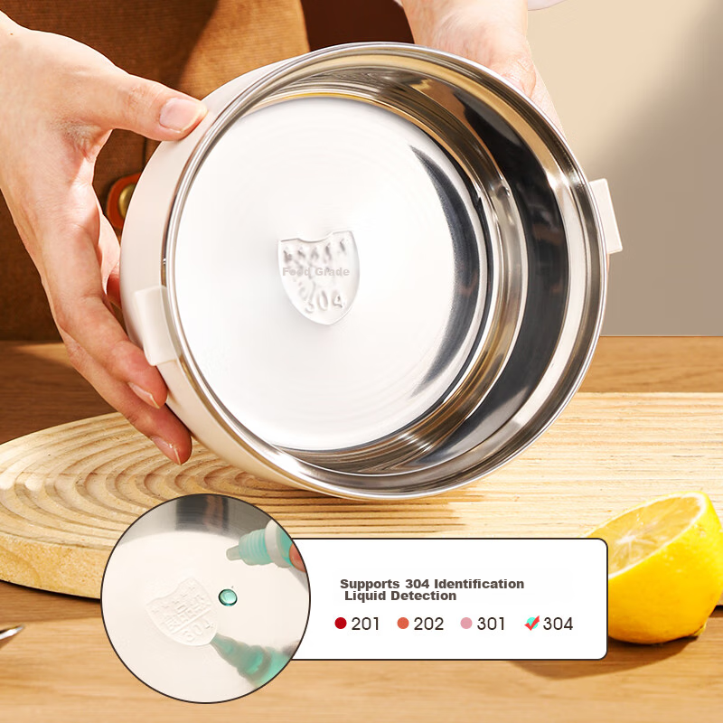 Beisesi Stainless Steel Insulated Lunch Box with Dividers, Three-Layer Food Cont...