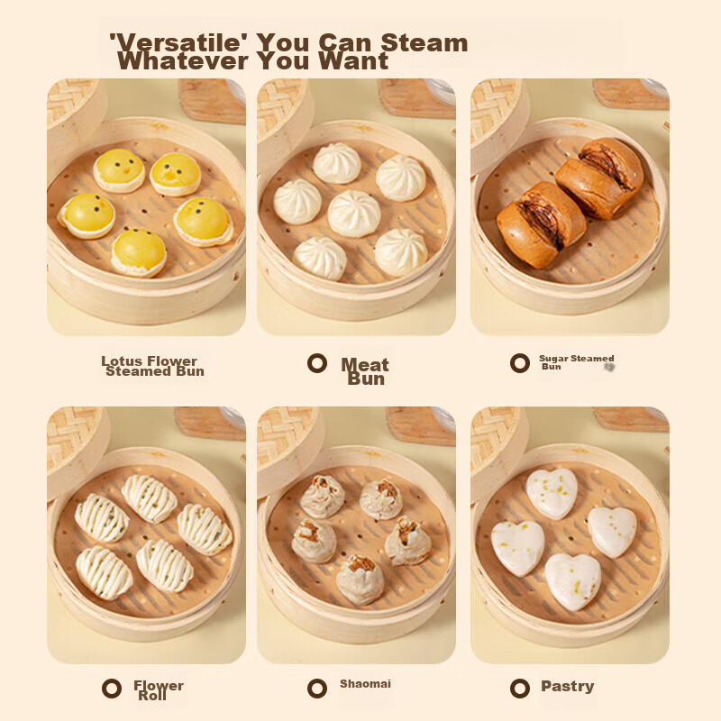 Baicaoyuan Natural Color Steamer Paper for Steaming Buns And Mantou, Food-Grade...