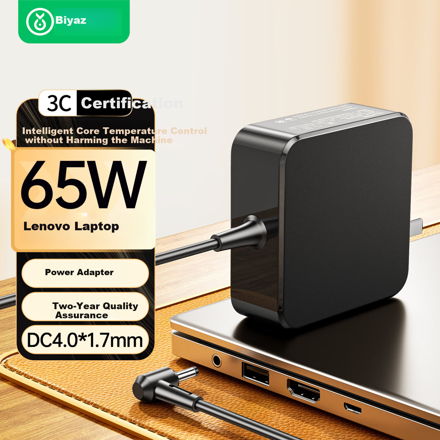 BIAZE Lenovo Xiaoxin Charger 65W Laptop 20V3.25A Power Adapter Cable DC4.0*1.7 f...